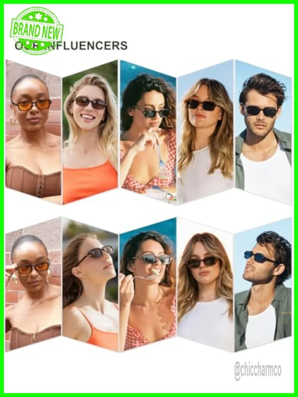Trendy Rectangle Polarized Sunglasses UV400 TAC Lenses Narrow Square Frame